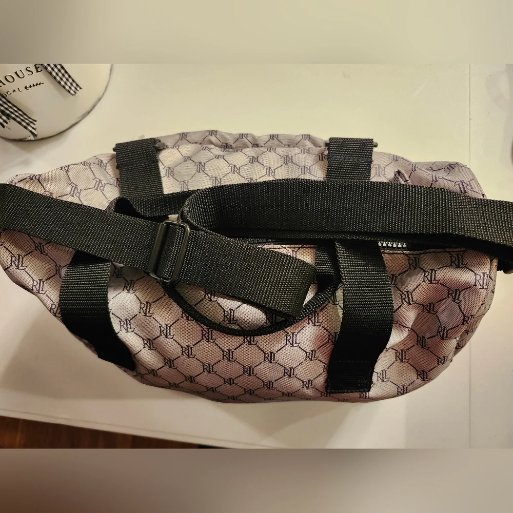 Lauren Ralph Lauren Weekender, NW PLASTIC TAG Gray/Blk, Double Handle + Strap - Picture 9 of 15